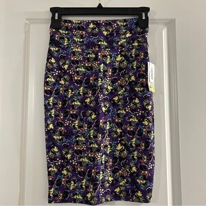 LuLaRoe Cassie Disney Purple Minnie Mouse Pencil Skirt Knee-Length Casual